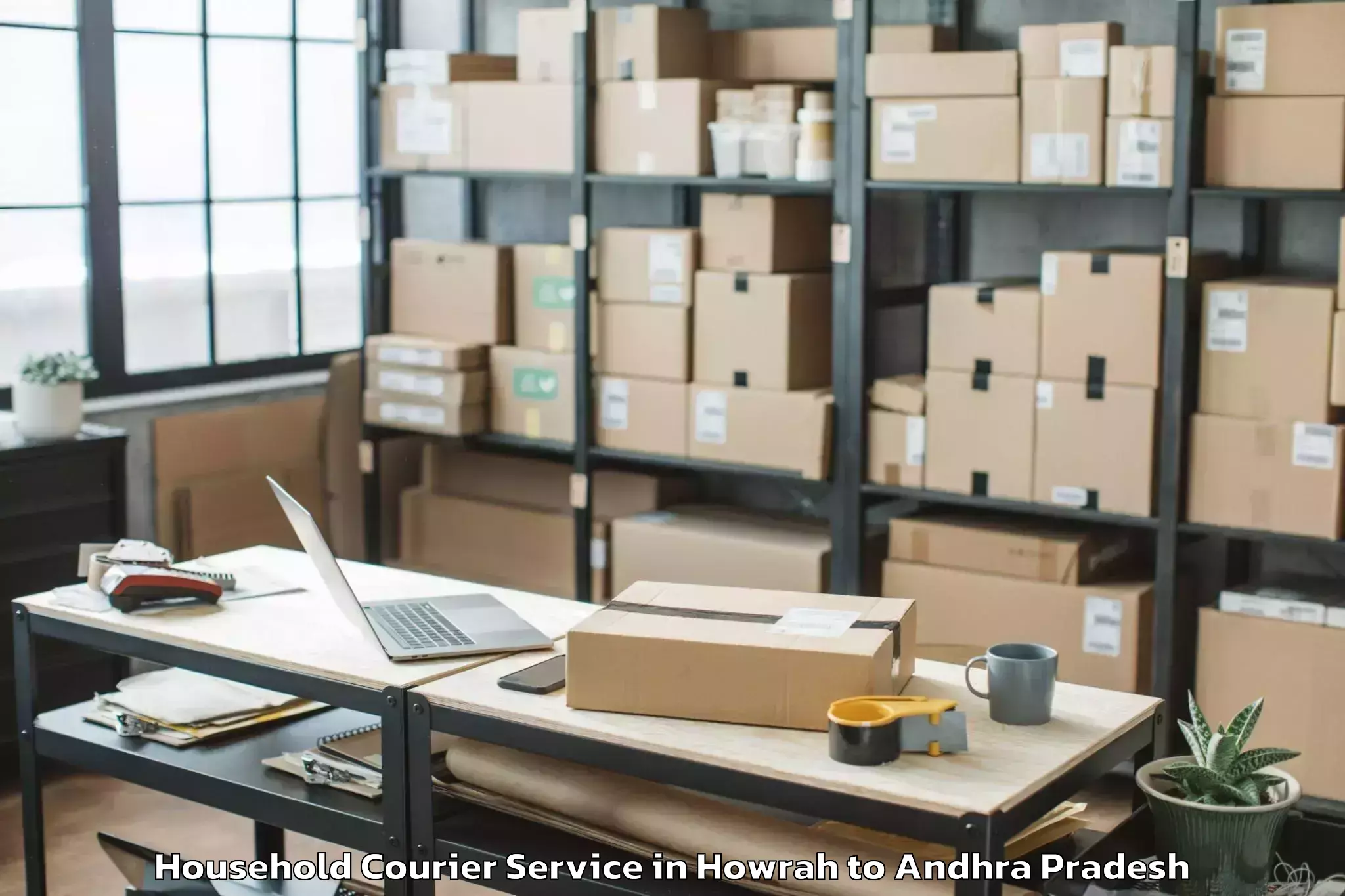 Reliable Howrah to Peddakadabur Household Courier